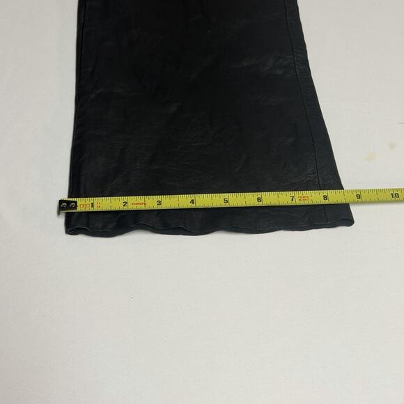 INC International Petite Size 4P Genuine Leather Boot Cut Pants Biker Flared Leg - Picture 9 of 11